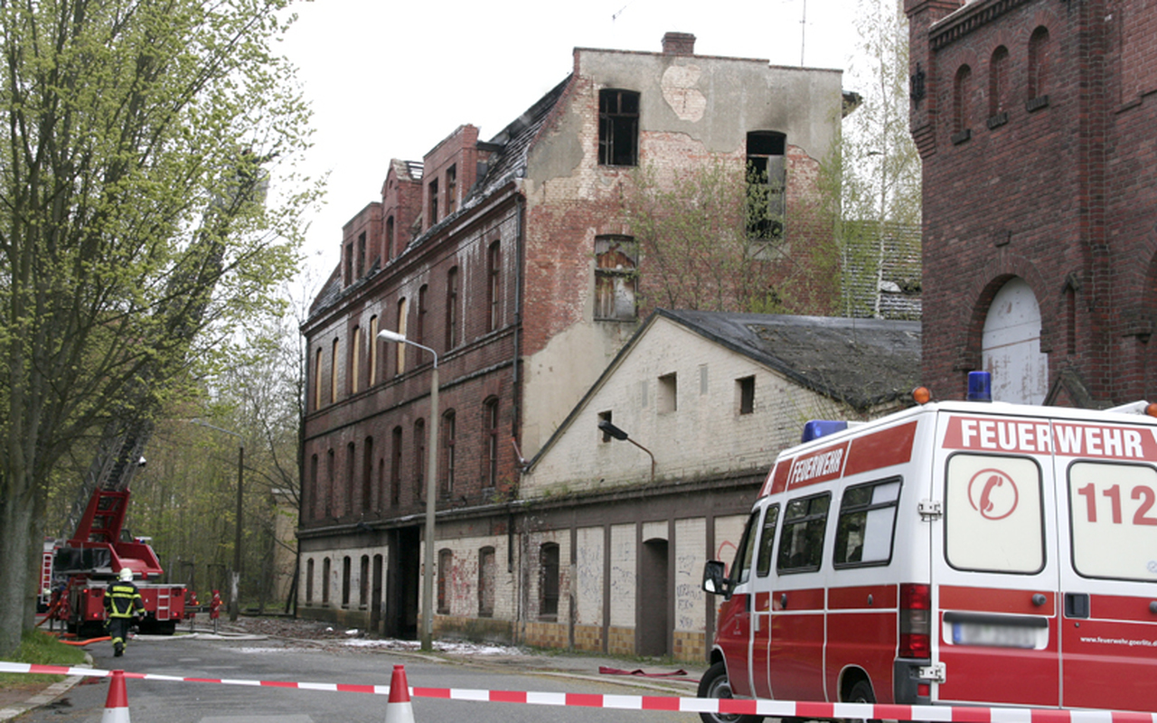 GroÃbrand in alter Färberei