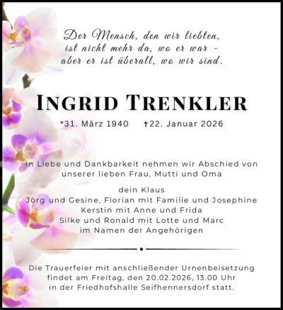 Familienanzeigen - Trauer