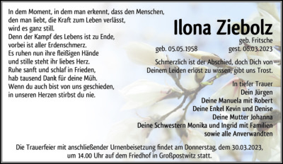Familienanzeigen - Trauer