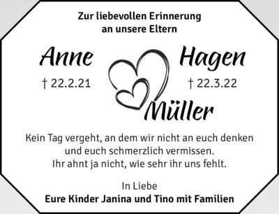 Familienanzeigen - Trauer