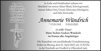 Familienanzeigen - Trauer