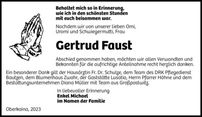 Familienanzeigen - Trauer