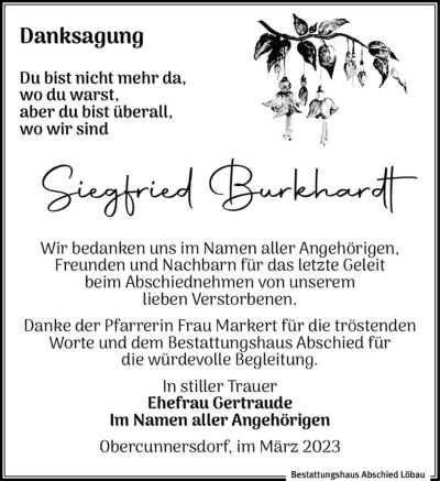 Familienanzeigen - Trauer