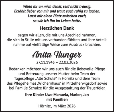 Familienanzeigen - Trauer