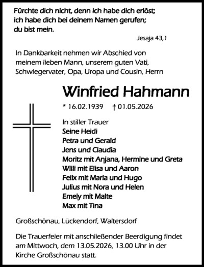 Familienanzeigen - Trauer