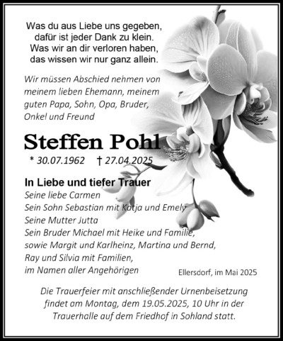 Familienanzeigen - Trauer