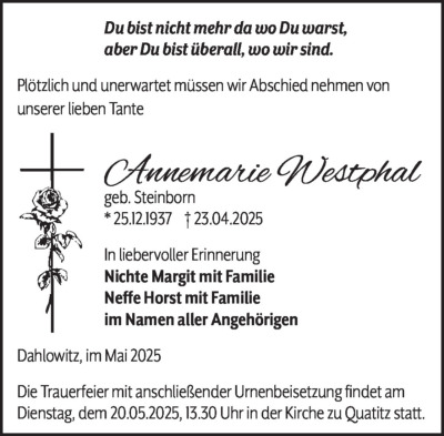 Familienanzeigen - Trauer