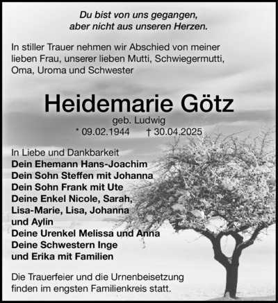 Familienanzeigen - Trauer