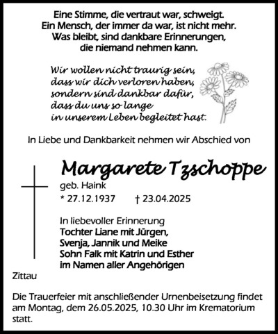 Familienanzeigen - Trauer