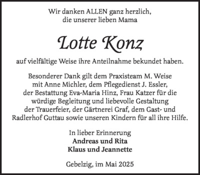 Familienanzeigen - Trauer