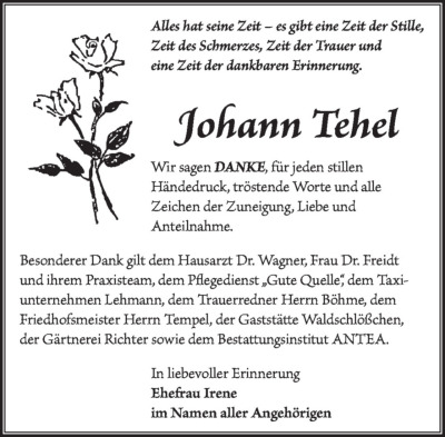 Familienanzeigen - Trauer