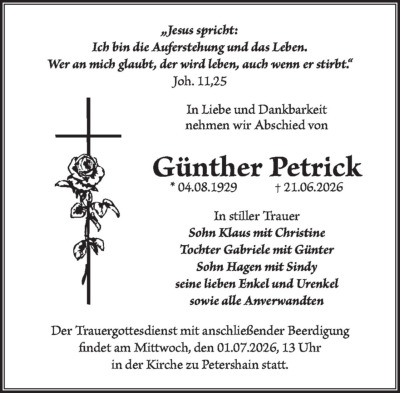 Familienanzeigen - Trauer