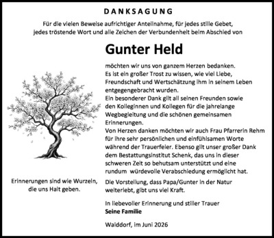 Familienanzeigen - Trauer