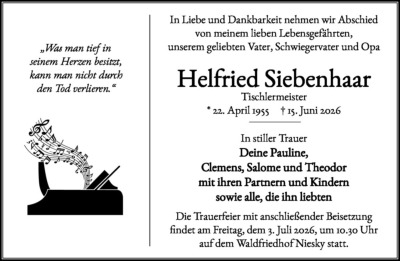 Familienanzeigen - Trauer