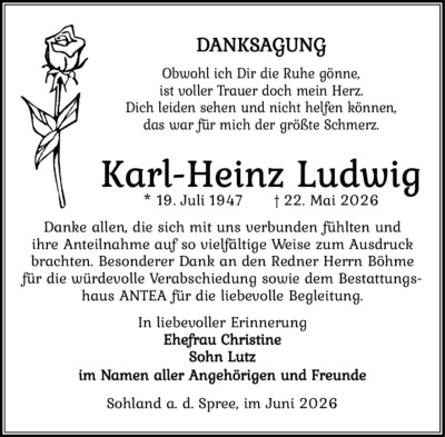 Familienanzeigen - Trauer