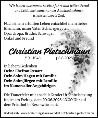 Familienanzeigen - Trauer