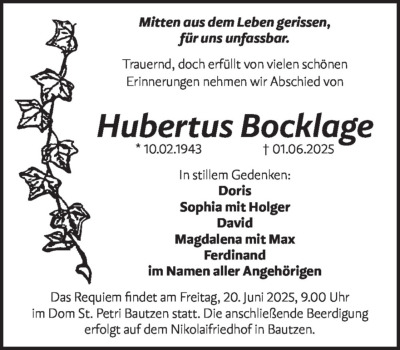 Familienanzeigen - Trauer