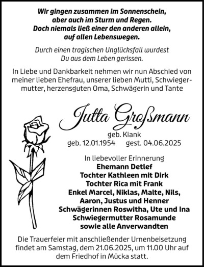 Familienanzeigen - Trauer