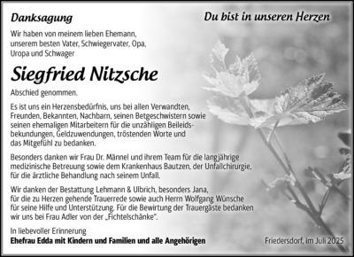 Familienanzeigen - Trauer