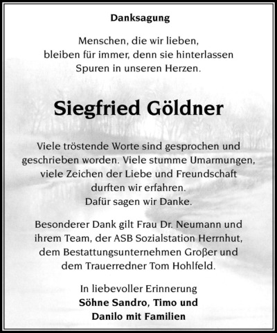 Familienanzeigen - Trauer