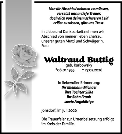 Familienanzeigen - Trauer