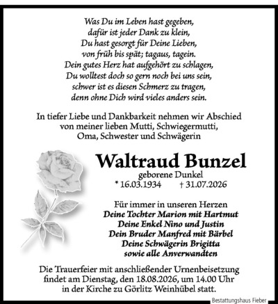 Familienanzeigen - Trauer