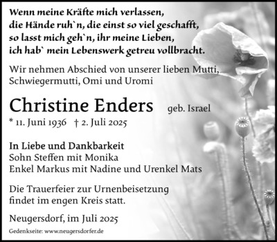 Familienanzeigen - Trauer