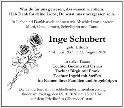 Familienanzeigen - Trauer