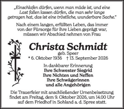 Familienanzeigen - Trauer