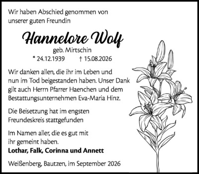 Familienanzeigen - Trauer