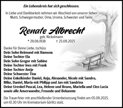 Familienanzeigen - Trauer
