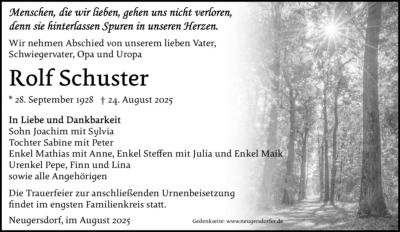 Familienanzeigen - Trauer