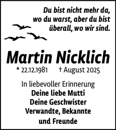 Familienanzeigen - Trauer