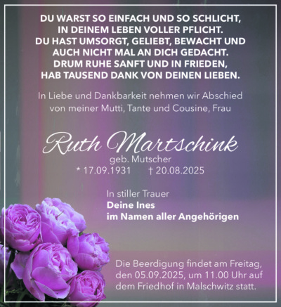 Familienanzeigen - Trauer