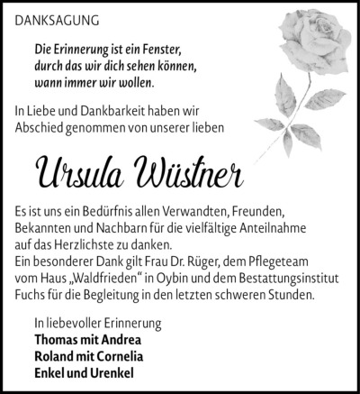 Familienanzeigen - Trauer