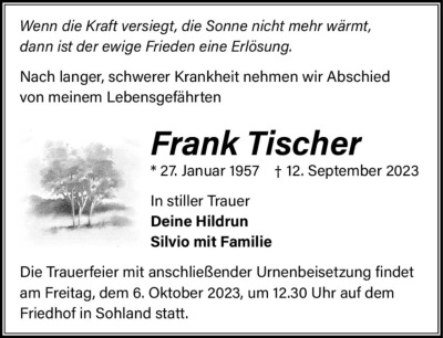 Familienanzeigen - Trauer