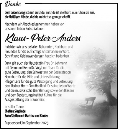 Familienanzeigen - Trauer