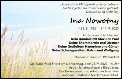 Familienanzeigen - Trauer