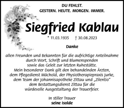 Familienanzeigen - Trauer