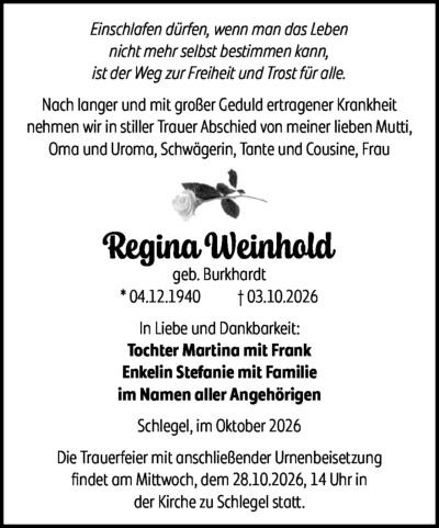 Familienanzeigen - Trauer