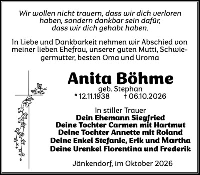 Familienanzeigen - Trauer