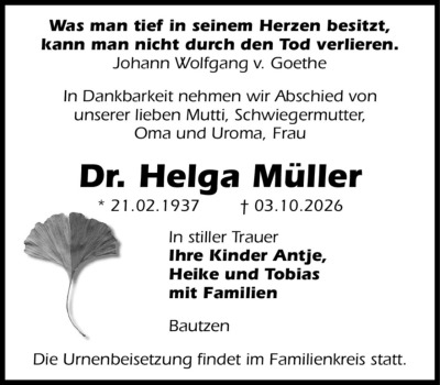 Familienanzeigen - Trauer