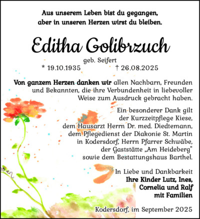 Familienanzeigen - Trauer