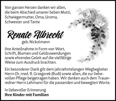 Familienanzeigen - Trauer
