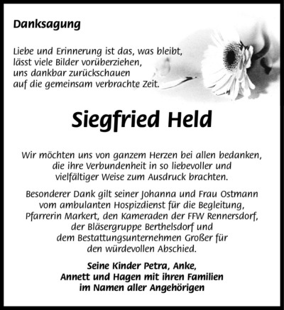 Familienanzeigen - Trauer