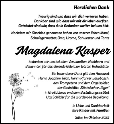 Familienanzeigen - Trauer