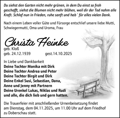 Familienanzeigen - Trauer