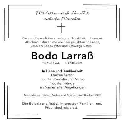 Familienanzeigen - Trauer