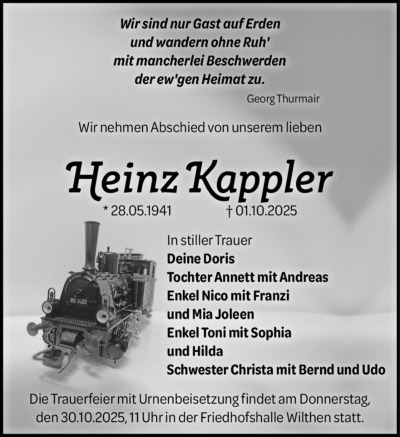 Familienanzeigen - Trauer