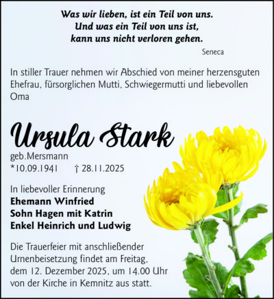 Familienanzeigen - Trauer